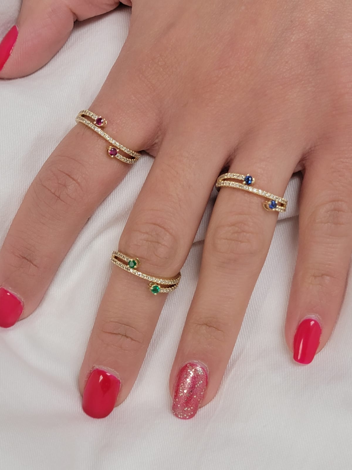 You and Me Precious Gems and Diamond Ring