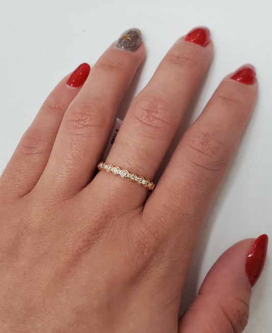 Honeycomb Diamond Band Ring