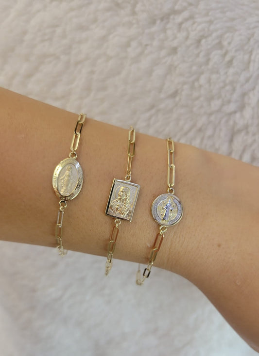 St Benedict Medal On Paperclip Bracelet