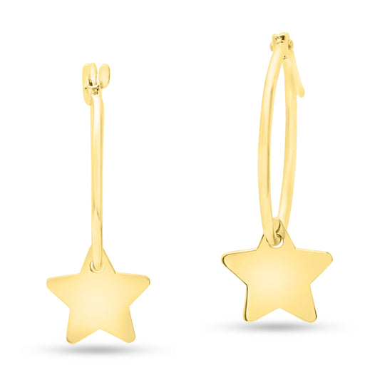 Hoop Earring with Hanging Star Charm