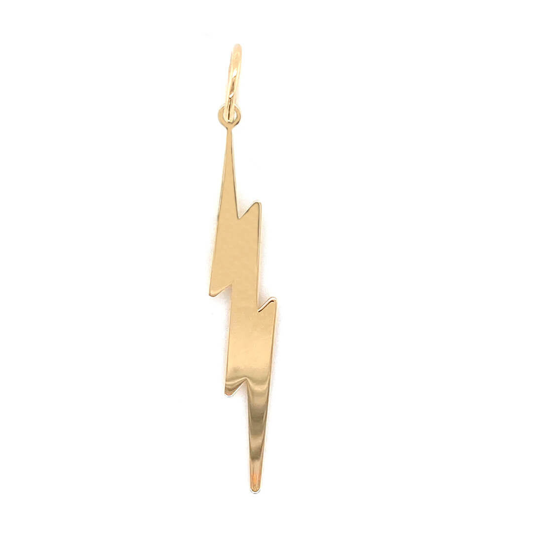 Lightning Bolt Charm 14K Yellow Gold