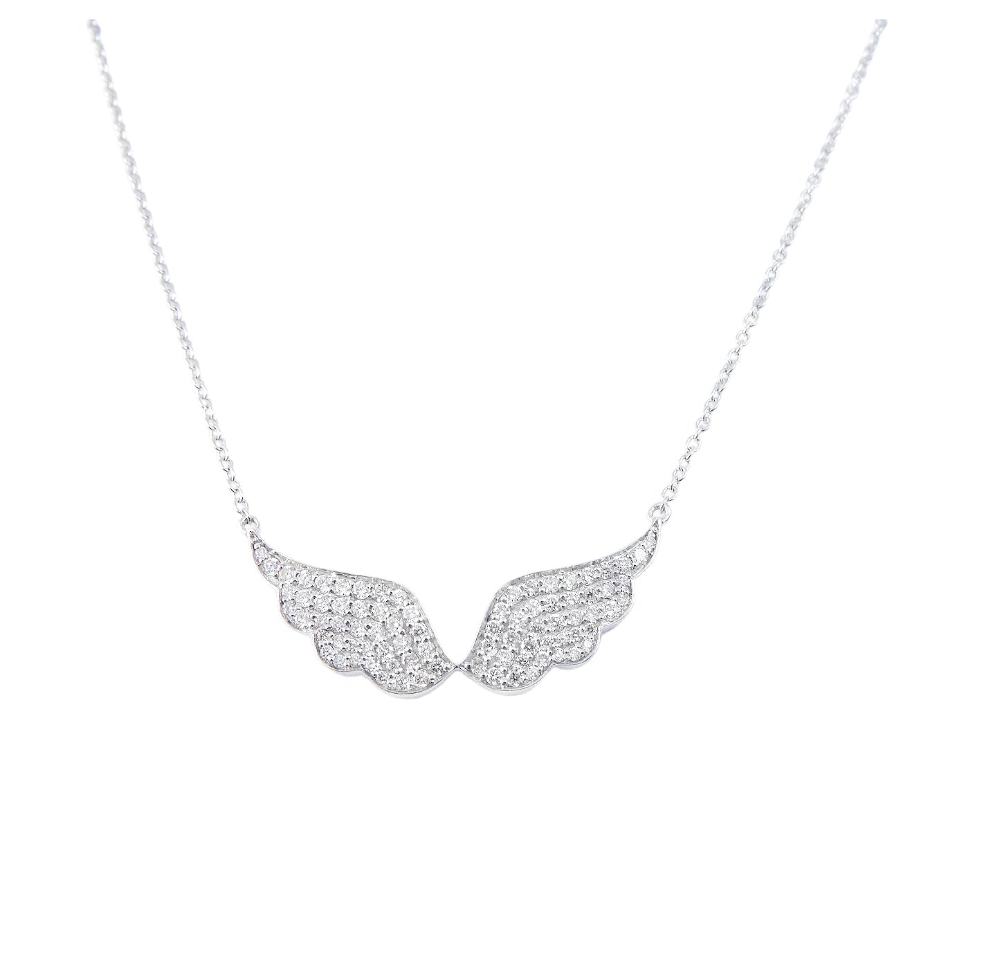 Large Diamond Angel Wing 14K Gold