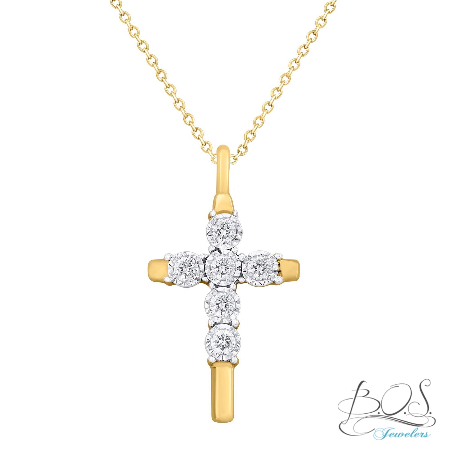 Diamond Cross Pendant 14K Gold