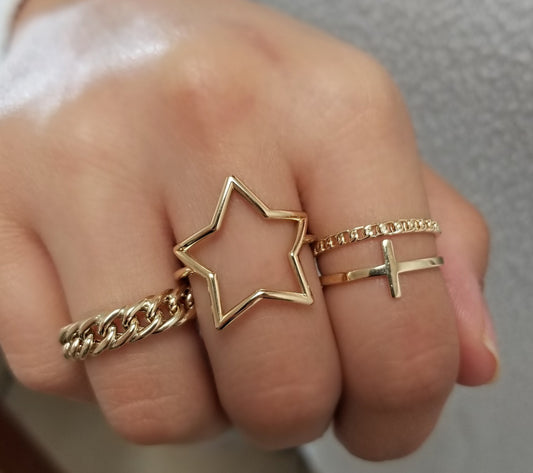 Cross Ring 14K
