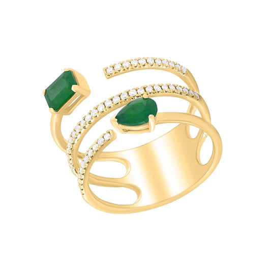 Diamond You and Me Ring in 14 Karat Gold