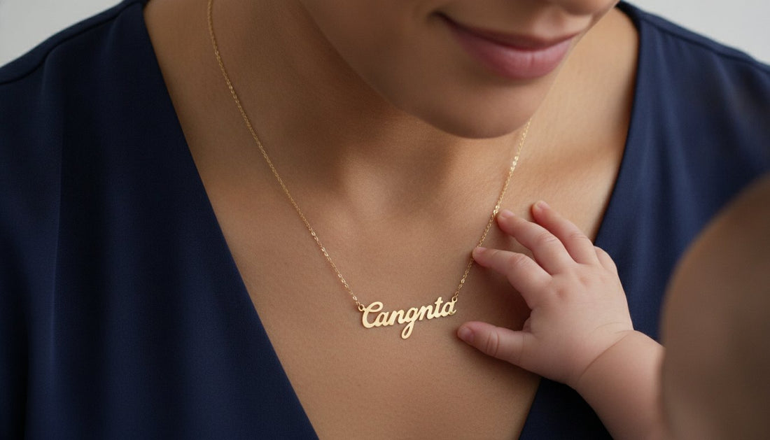 The Ultimate Guide to Solid Gold Nameplate Necklaces for New Moms: A Gift of Lasting Legacy