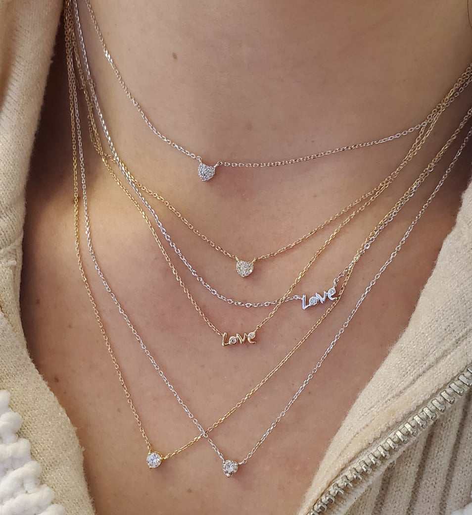 Miniature Diamond Love Necklace