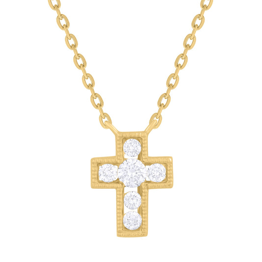 Mini Channel Set Diamond Cross