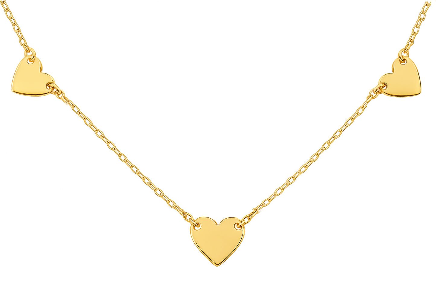 Small Three Heart Choker Necklace