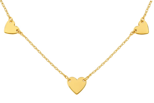 Small Three Heart Choker Necklace