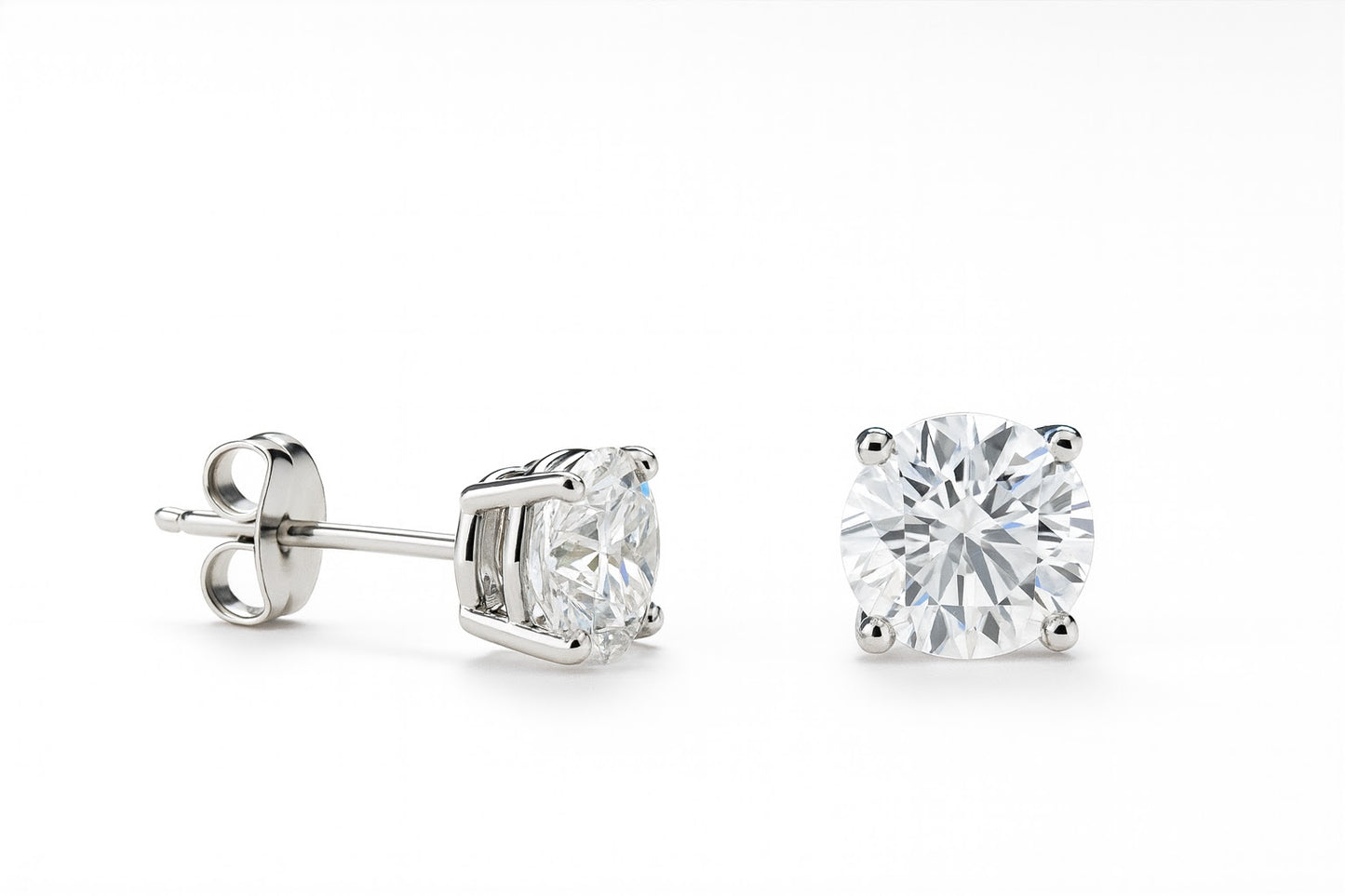 6mm Platinum Lab-Grown Diamond Stud Earrings
