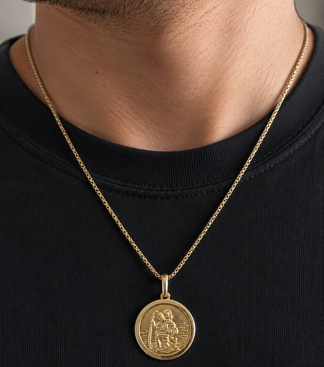 Classic 14K Gold St. Christopher Medal Pendant