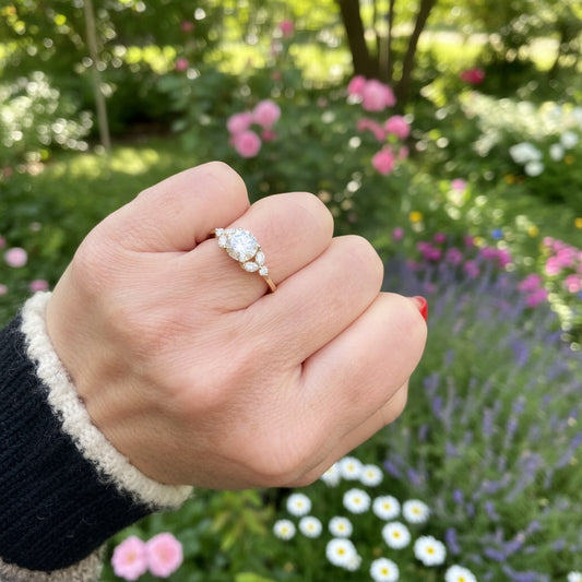 14K Yellow Gold Tulip Diamond Engagement Ring Setting