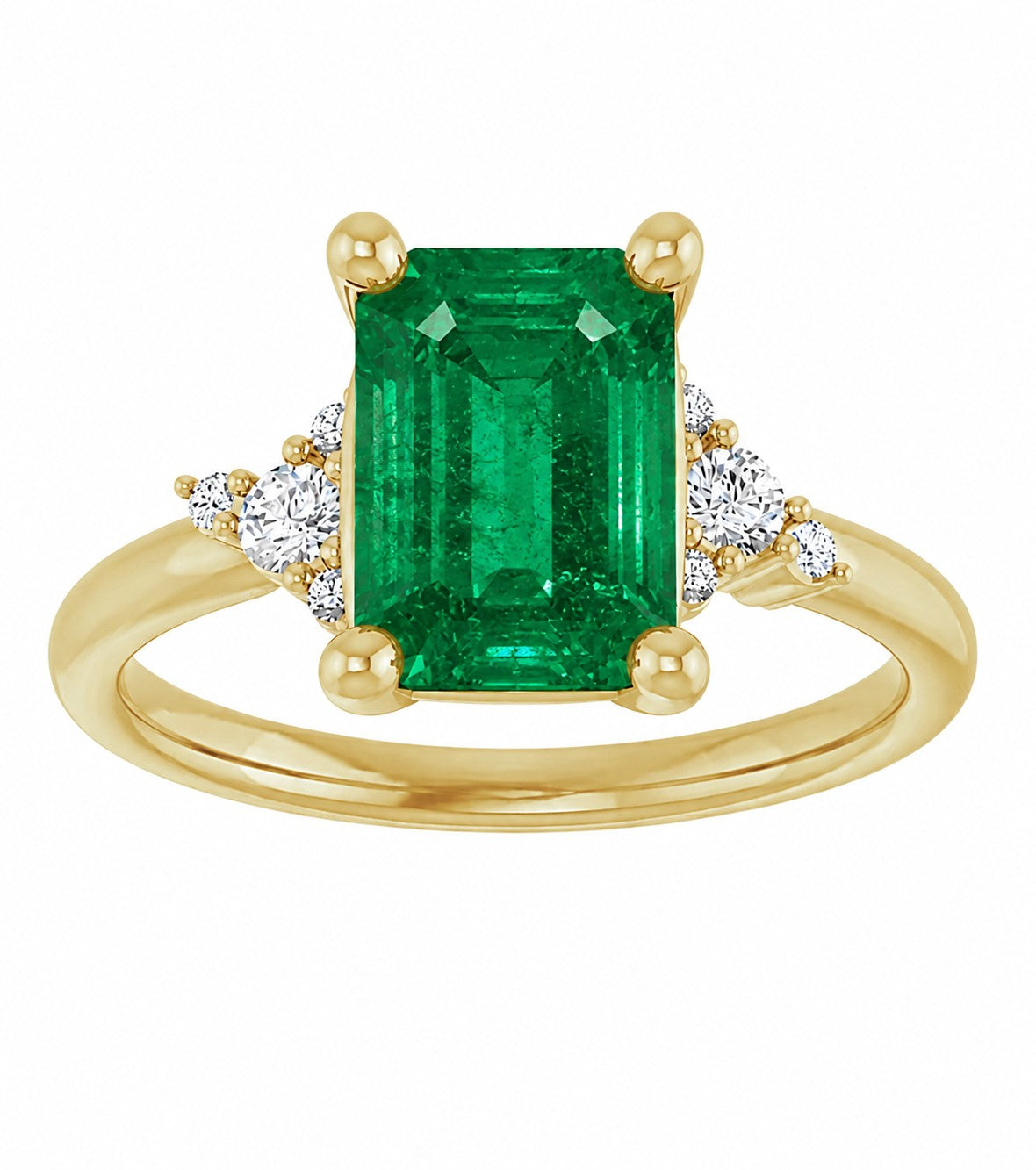 14K Yellow Gold Diamond Constellation Engagement Ring Setting
