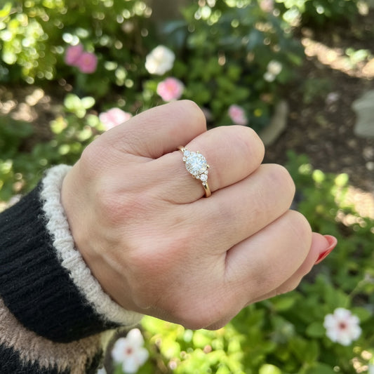 14K Yellow Gold Diamond Constellation Engagement Ring Setting