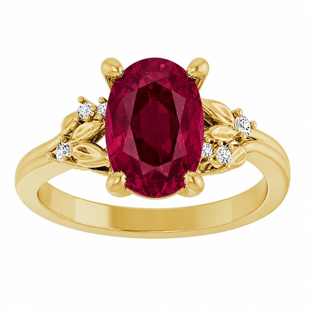 14K Yellow Gold Diamond Vine Engagement Ring Setting