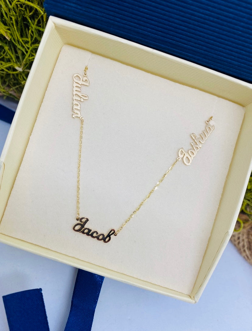 Miniature Name Cut Out Necklace 14KY Gold