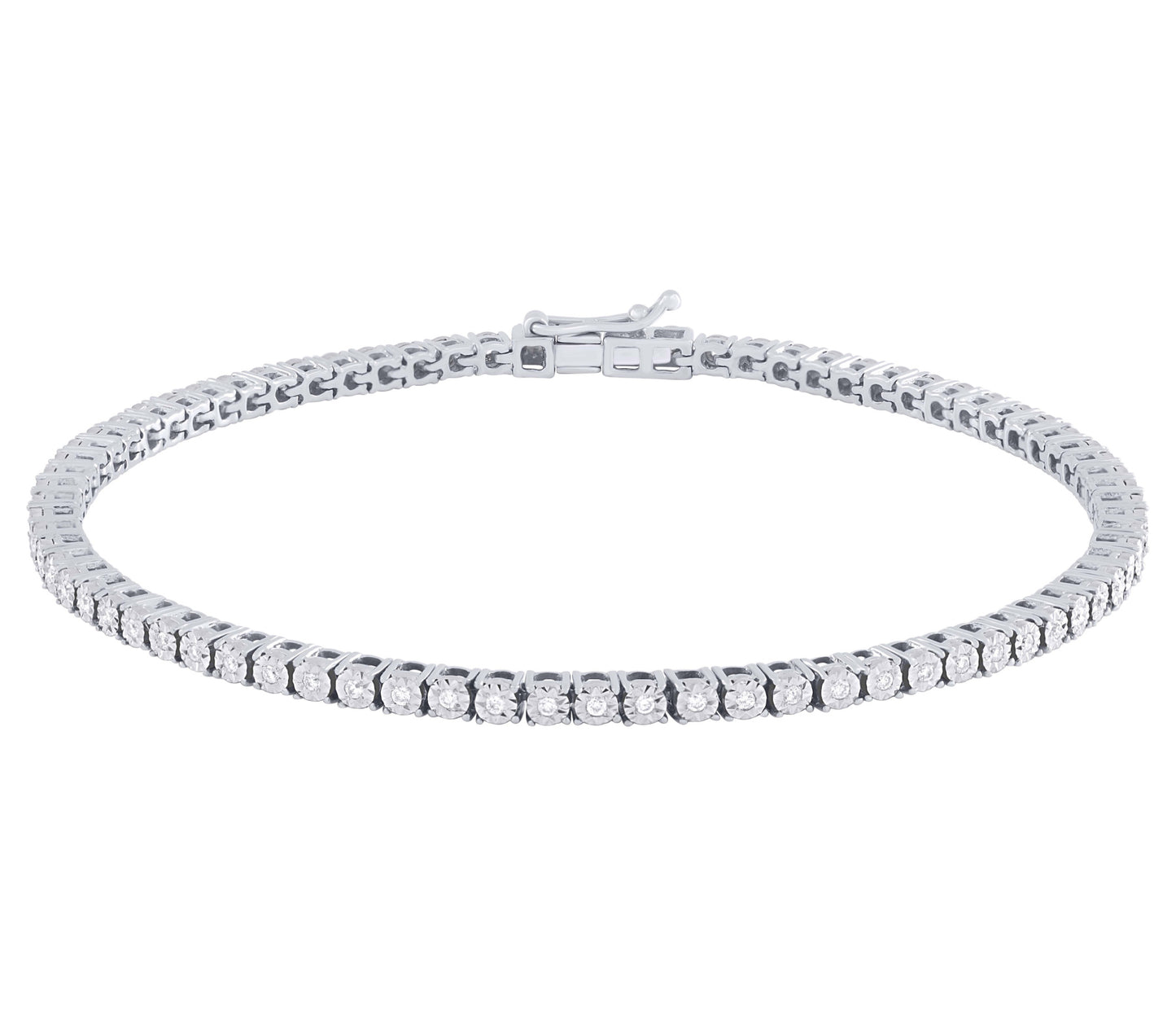 Straight-Line Illusion Diamond Tennis Bracelet