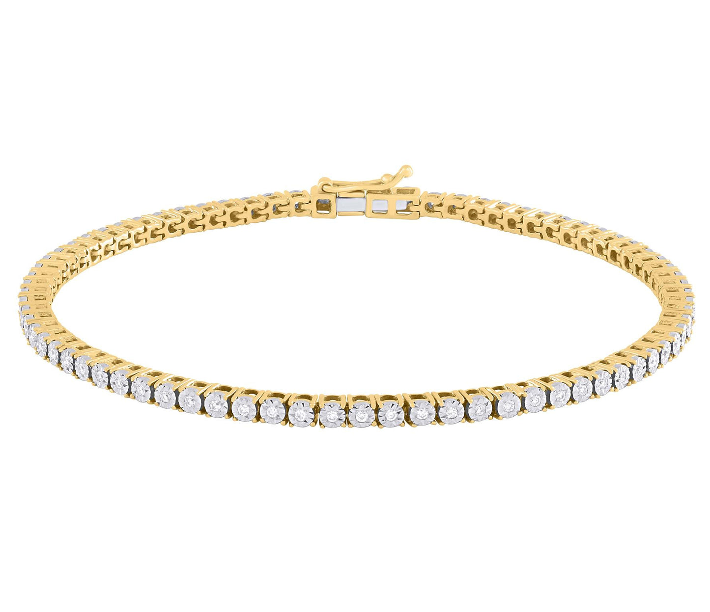 Straight-Line Illusion Diamond Tennis Bracelet