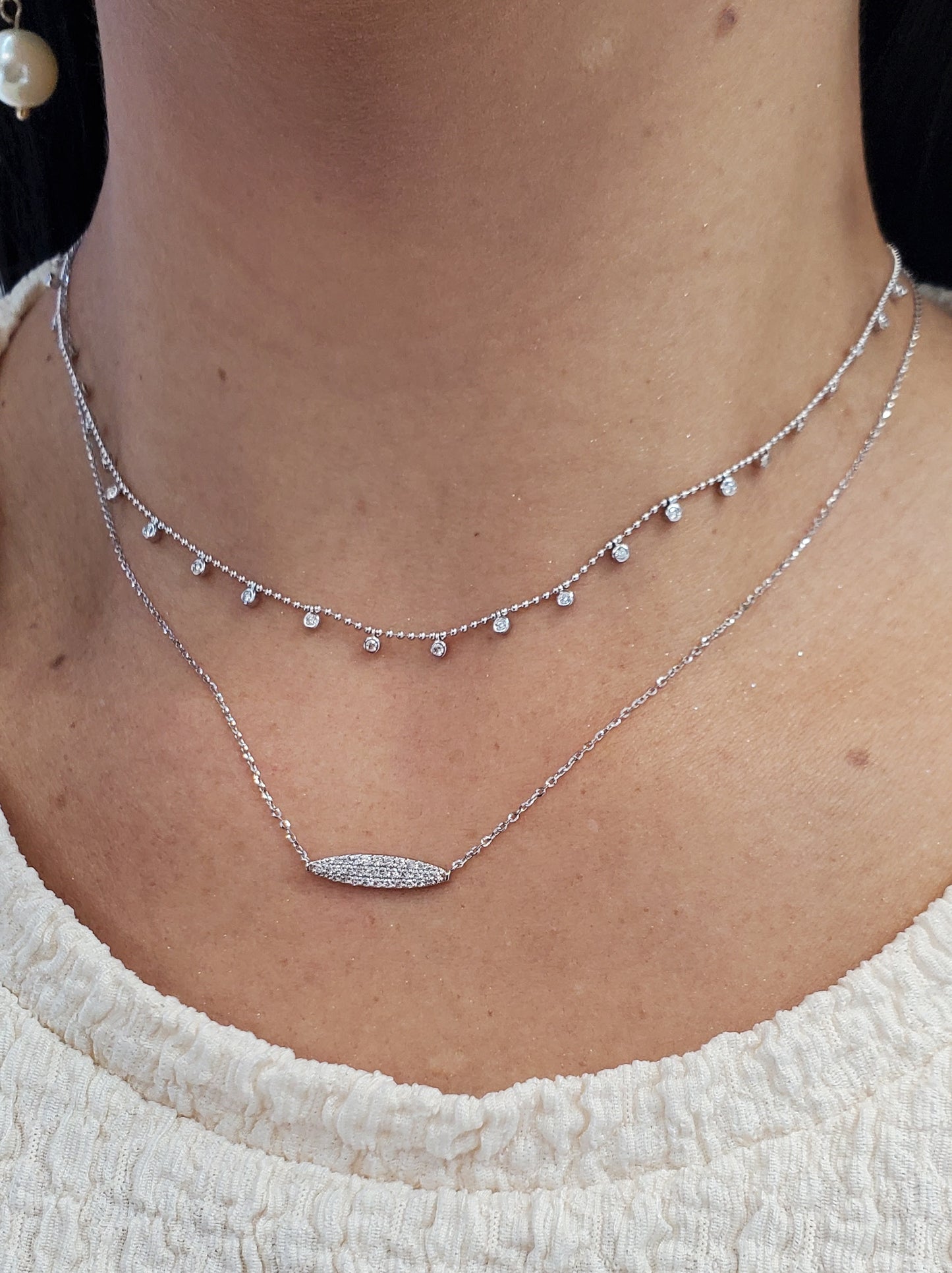 Multi Dangling Diamond Necklace