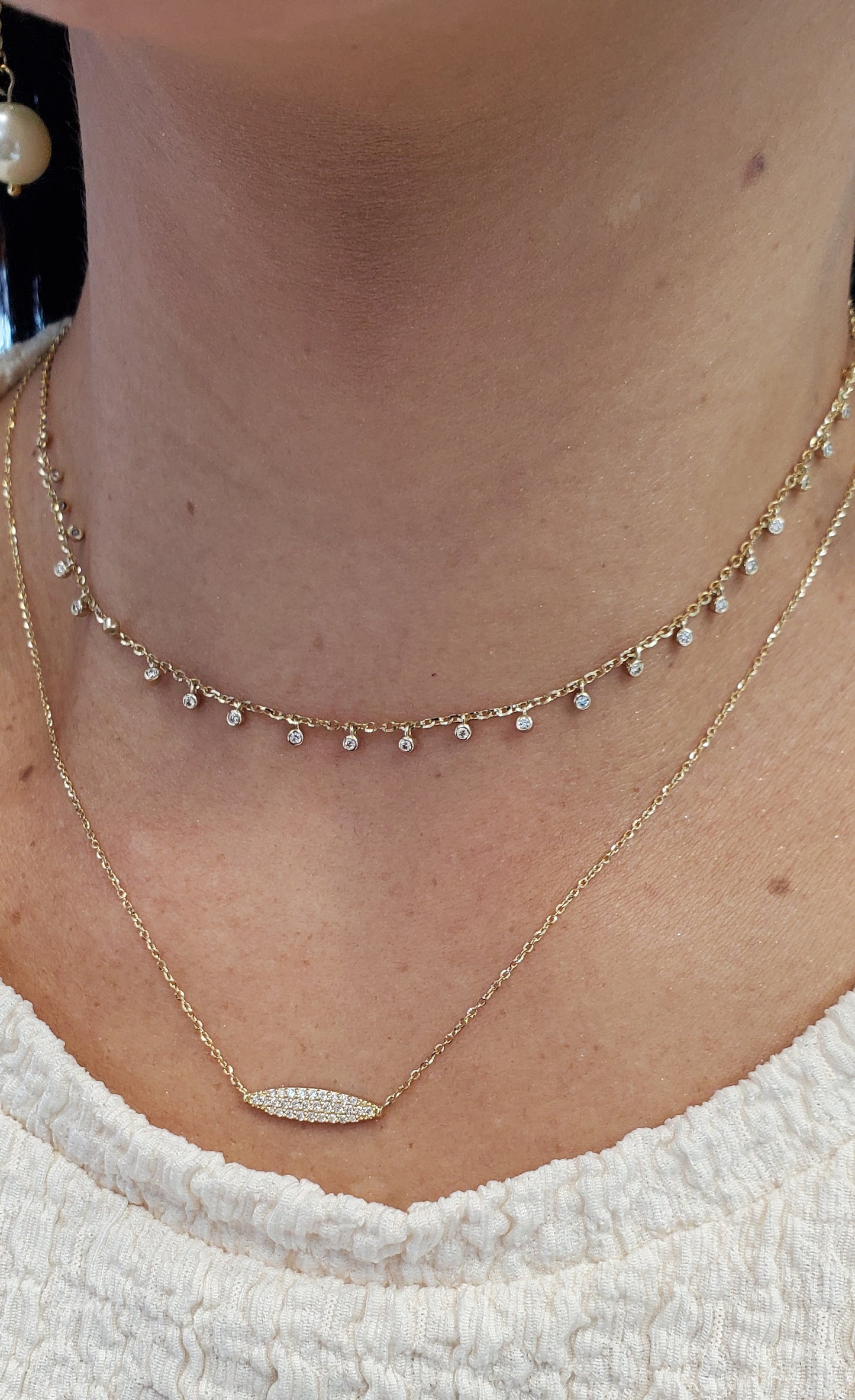 Diamond “Evil Eye” Bar Necklace