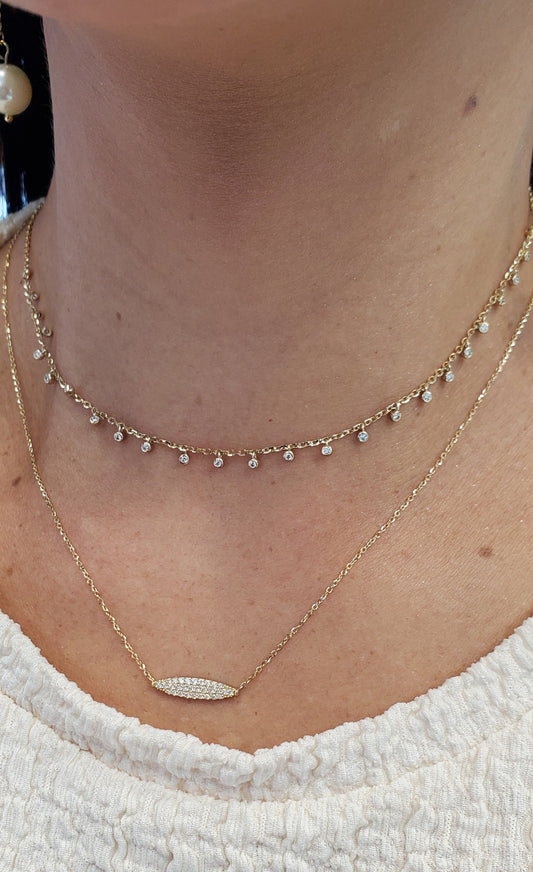 Diamond “Evil Eye” Bar Necklace