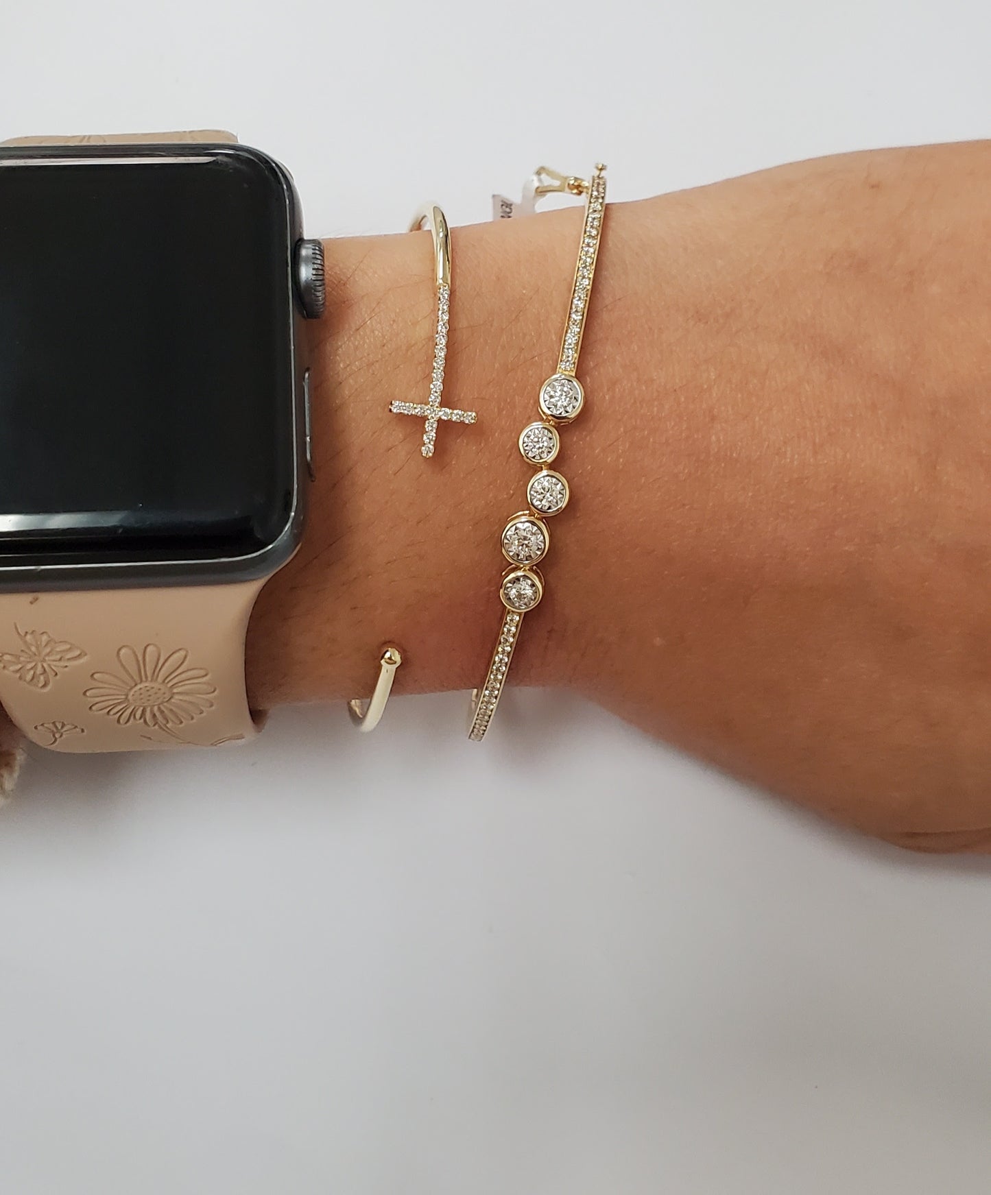 Diamond Cross Bangle