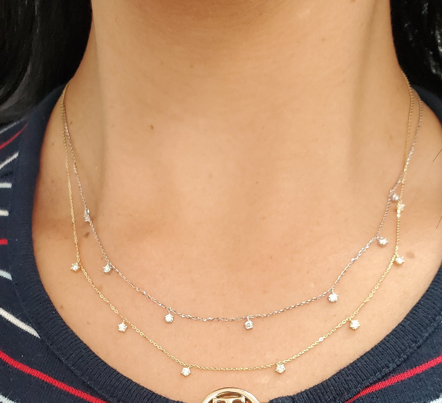Multi Diamond Dangle Necklace