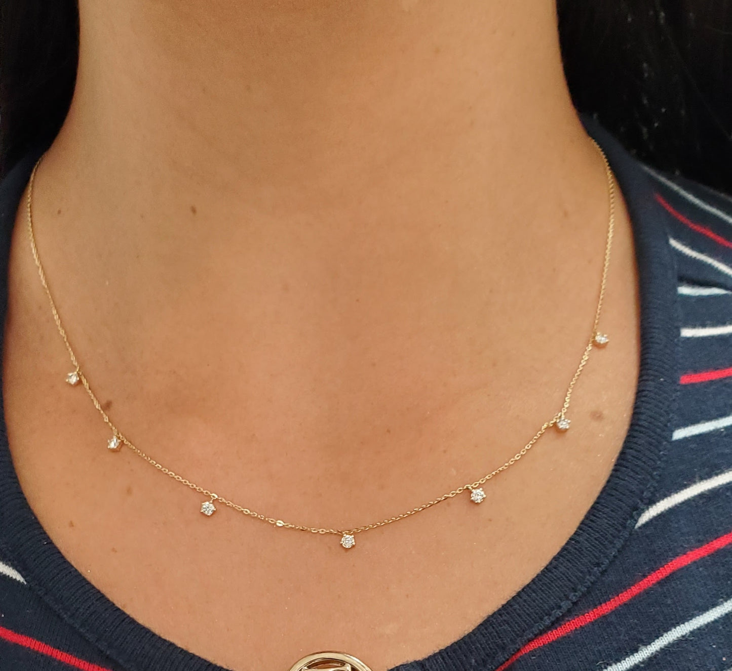 Multi Diamond Dangle Necklace