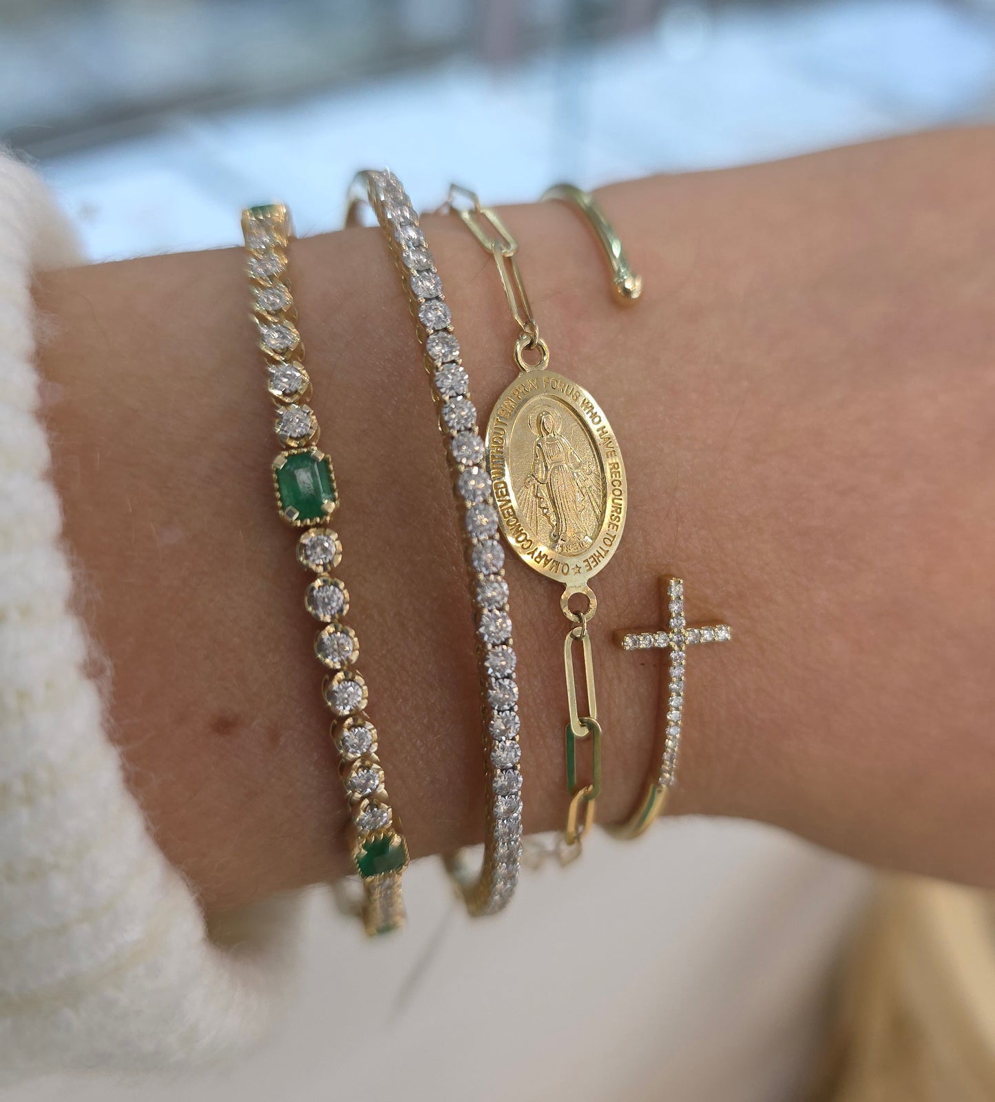 Diamond Cross Bangle