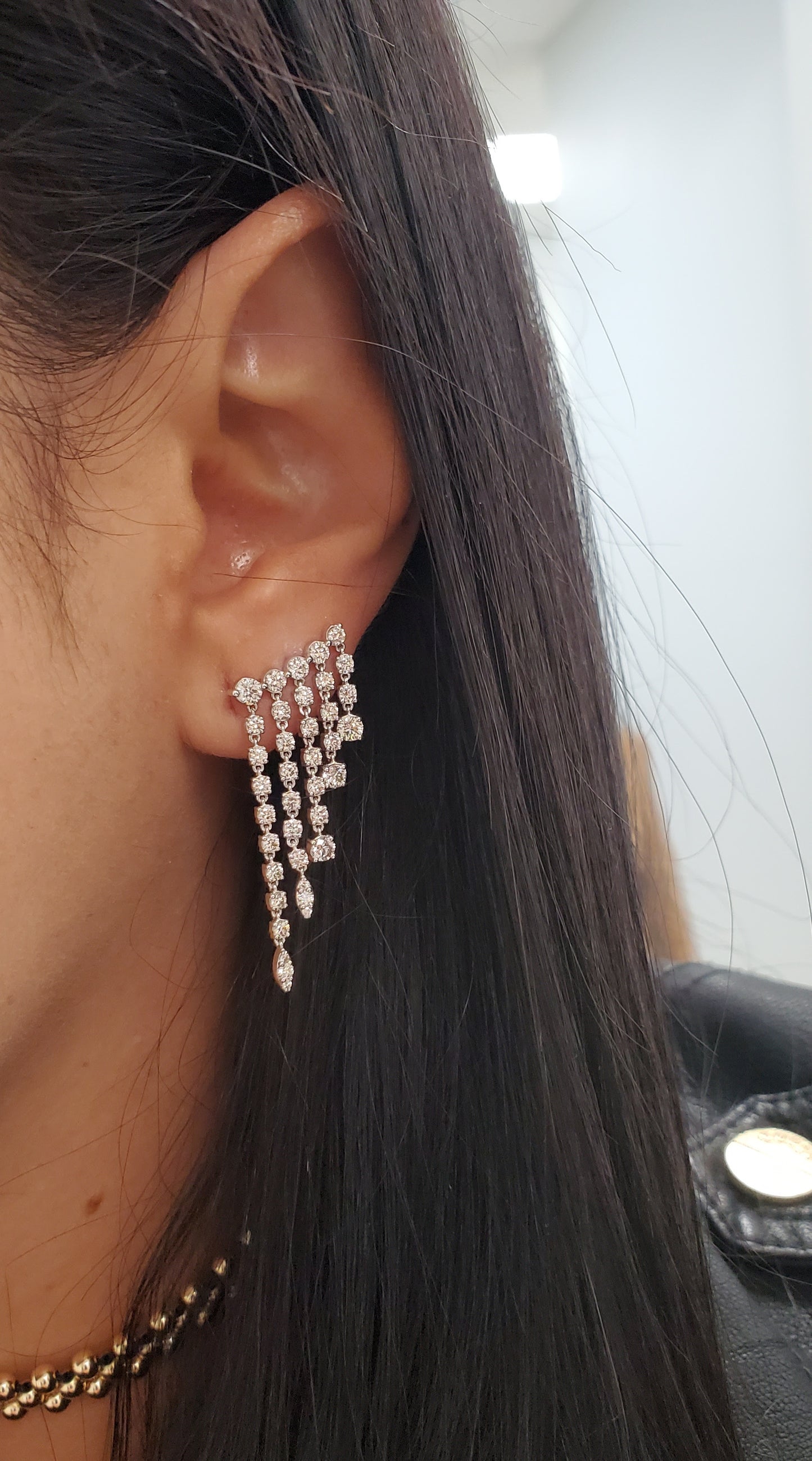Diamond Cascade Fringe Earrings