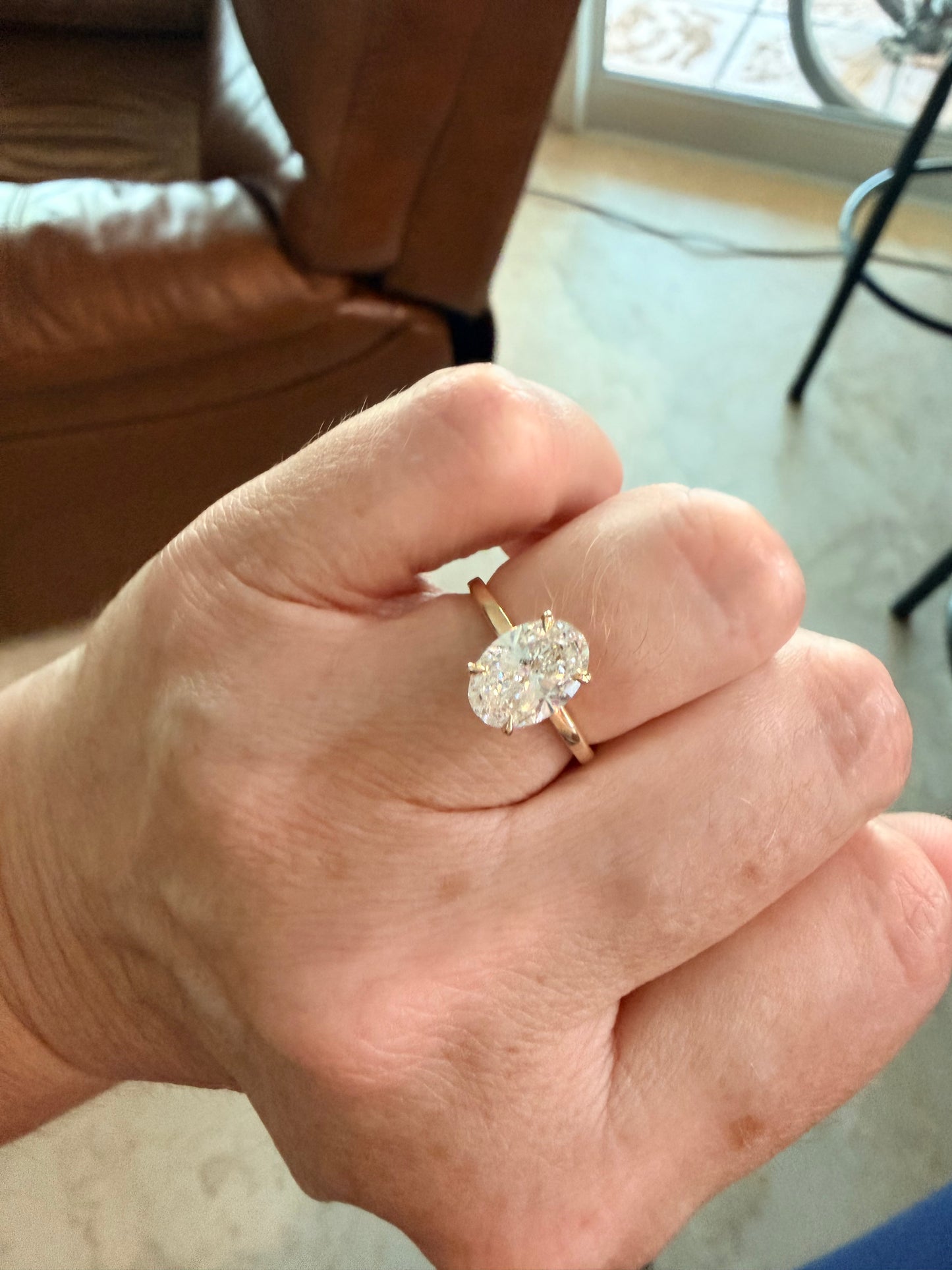 14K Yellow Gold 1.80 CT Lab Grown Oval Diamond Hidden Halo Engagement Ring