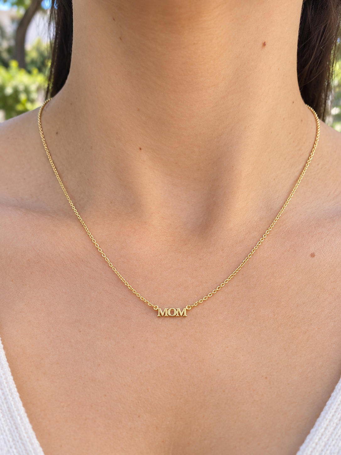 Miniature MOM Cut Out Necklace