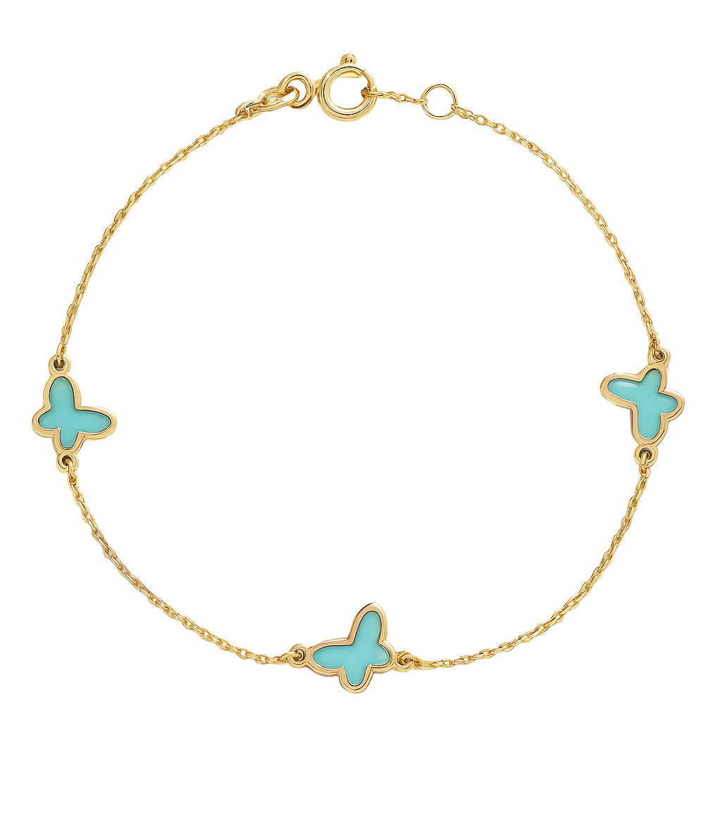Blue Enamel Butterfly Bracelet