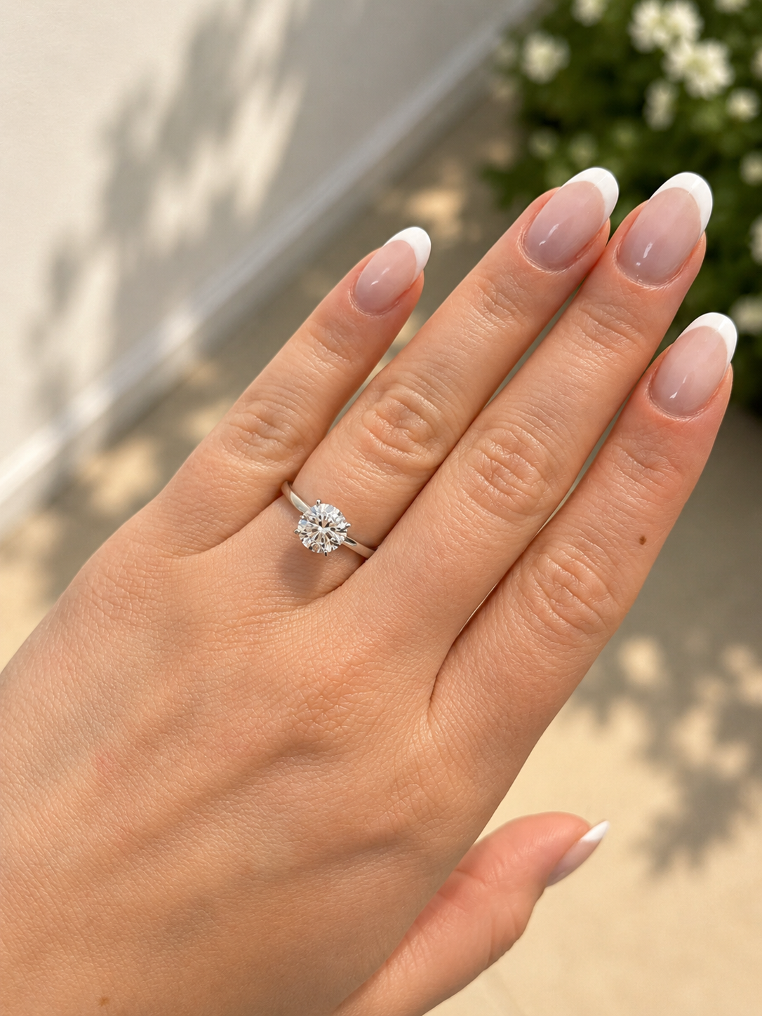 14K White Gold 2.05 CT Lab Grown Round Diamond Hidden Halo Solitaire Engagement Ring