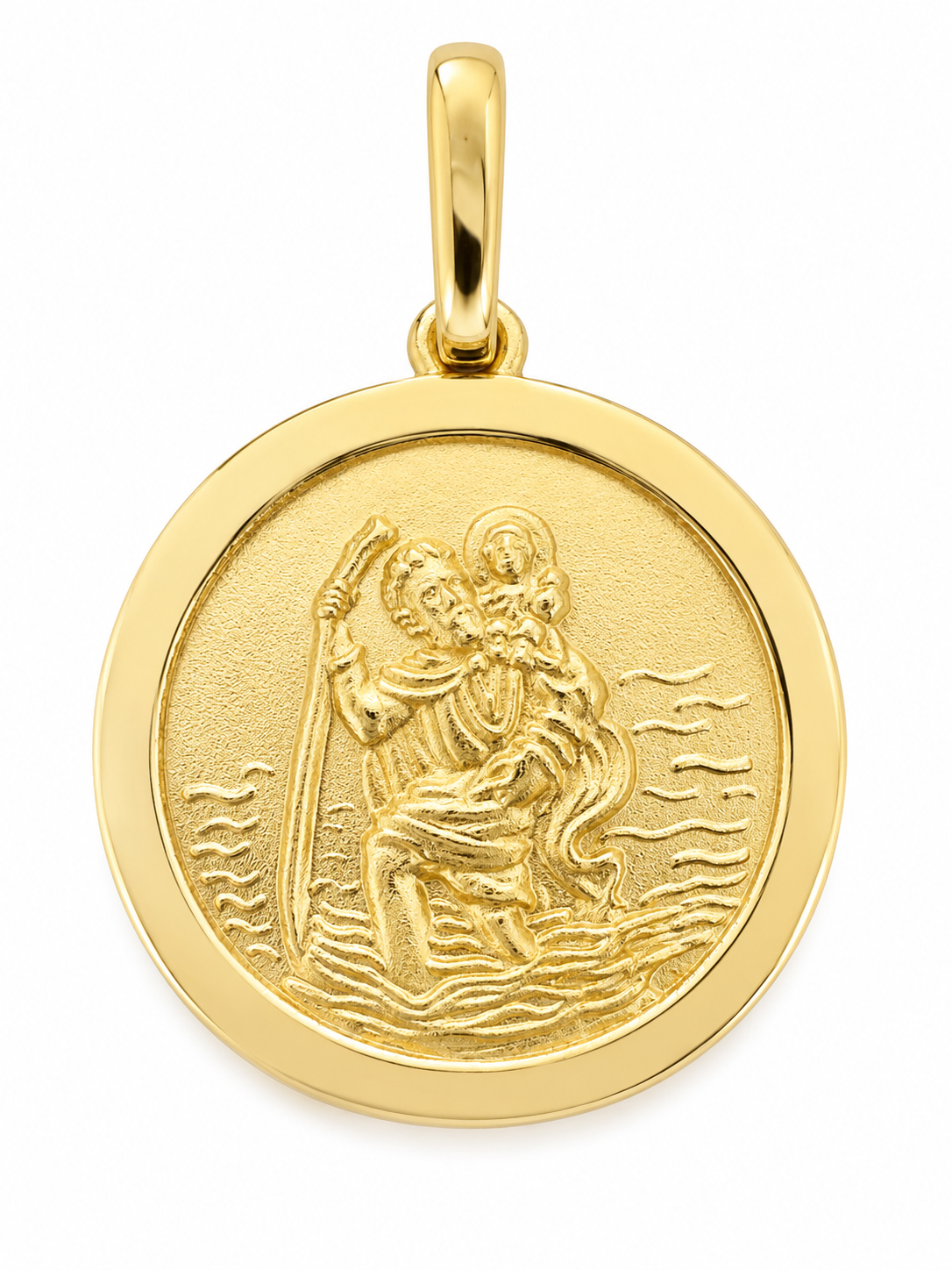 Classic 14K Gold St. Christopher Medal Pendant
