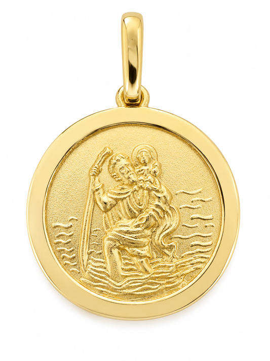Classic 14K Gold St. Christopher Medal Pendant