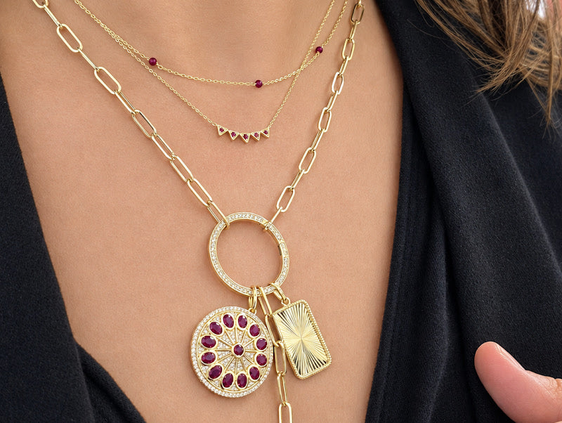 Diamond & Color Stone Mosaic Charm