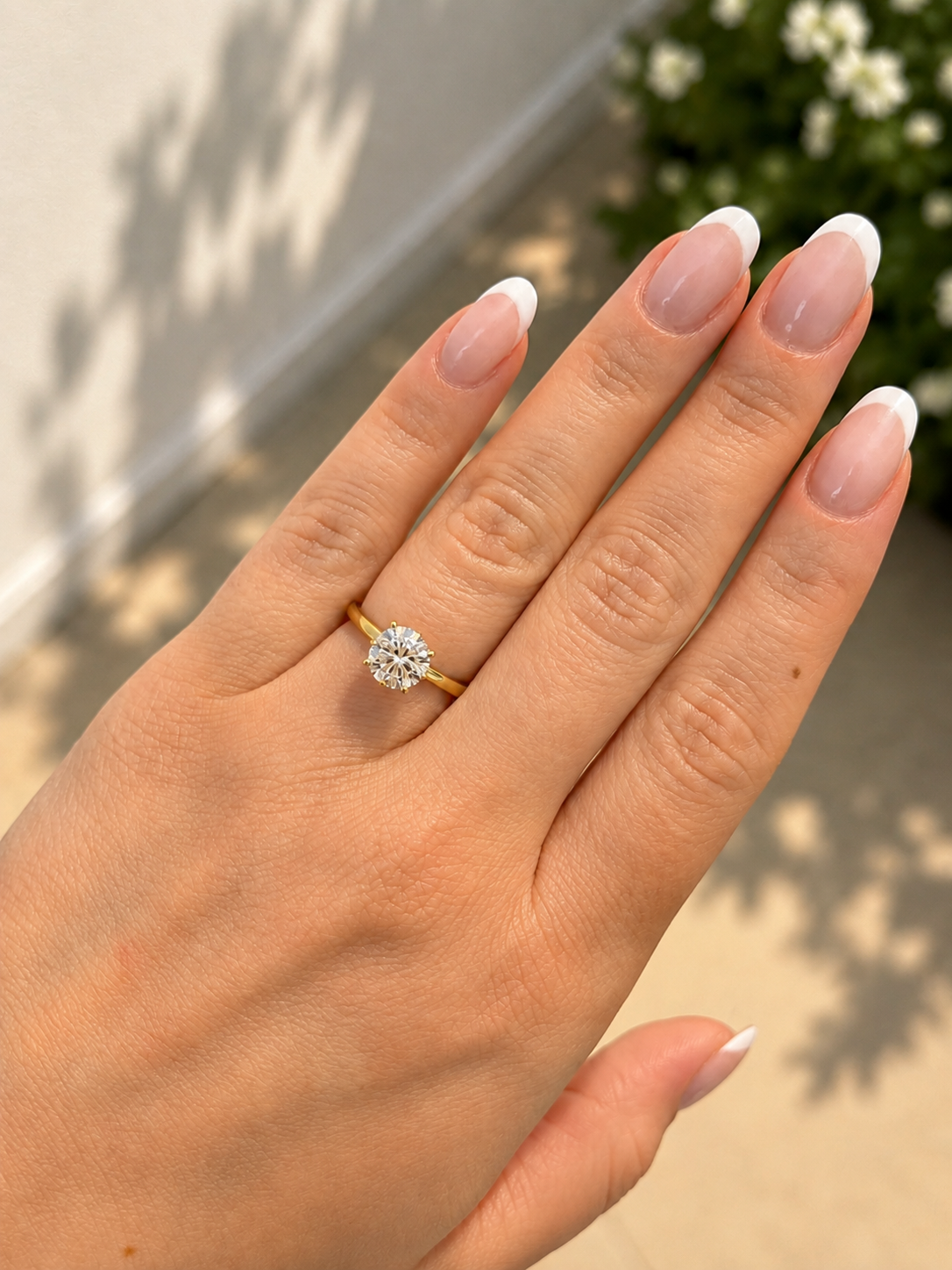 14K Yellow Gold 2.05 CT Lab Grown Round Diamond Hidden Halo Solitaire Engagement Ring