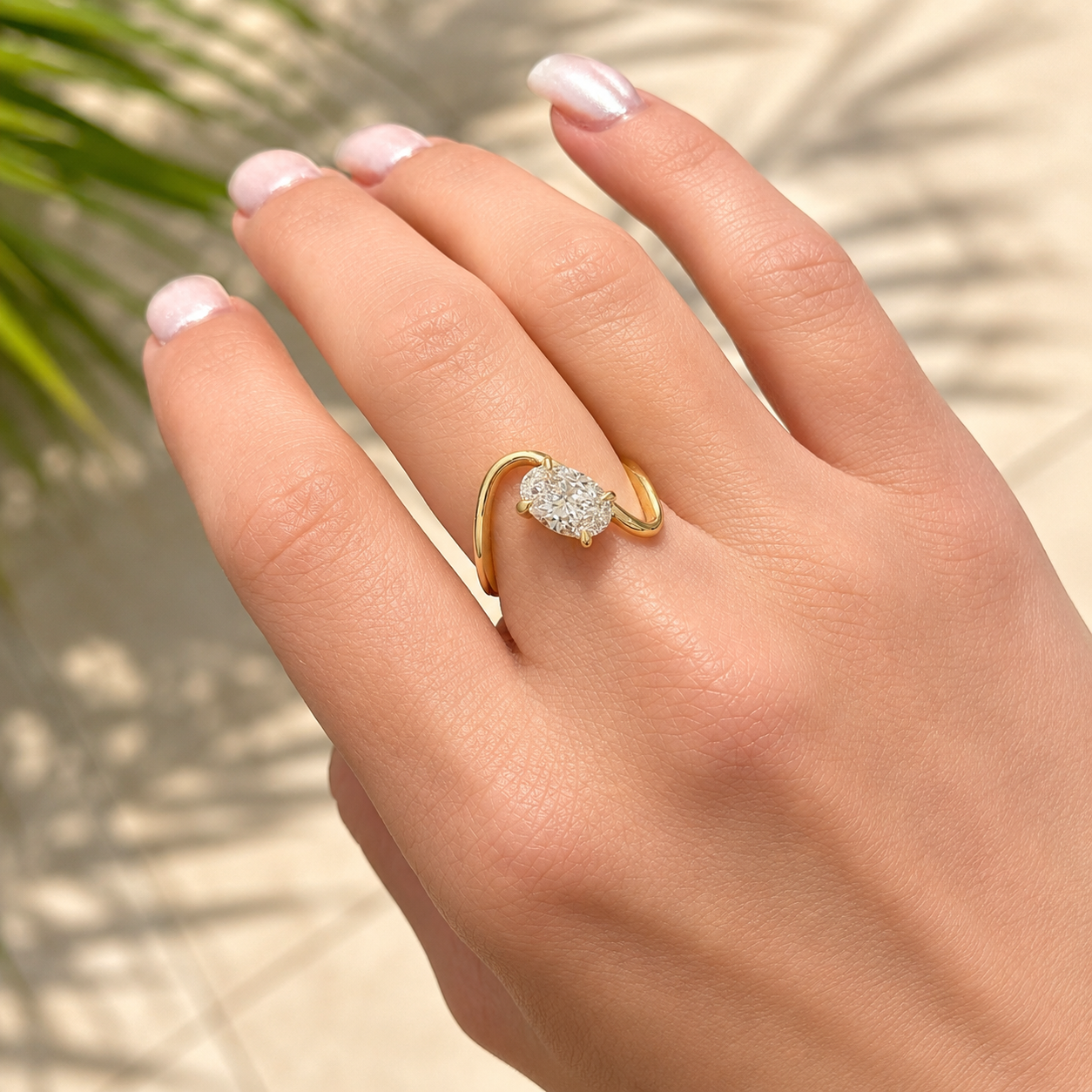 Lab Grown Twisted Solitaire Diamond Ring