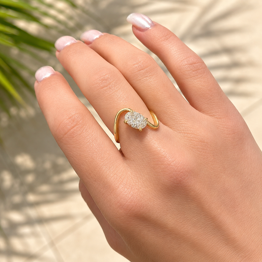 Lab Grown Twisted Solitaire Diamond Ring