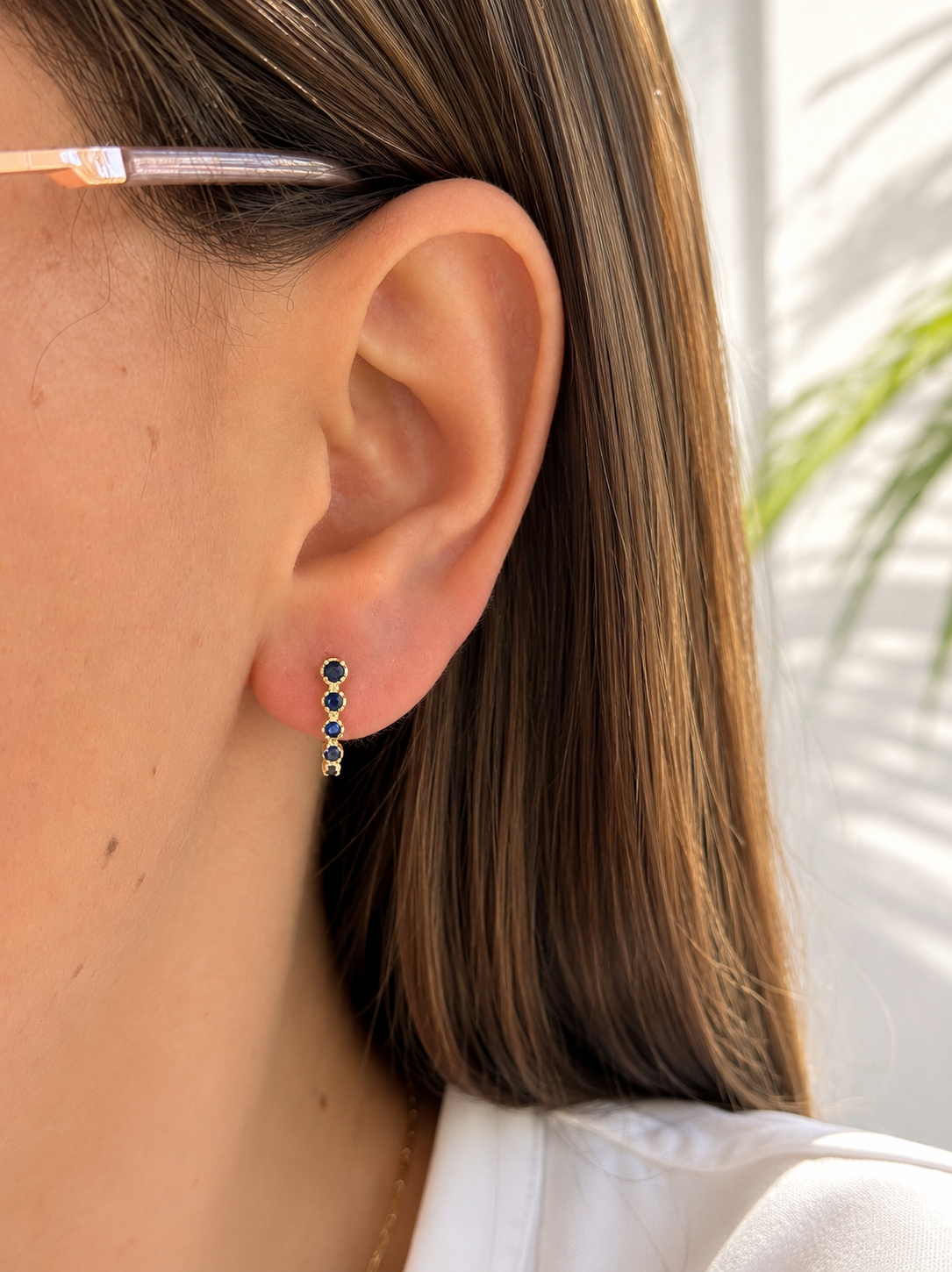 14K Gold Color Stone Radiance Drop Earrings