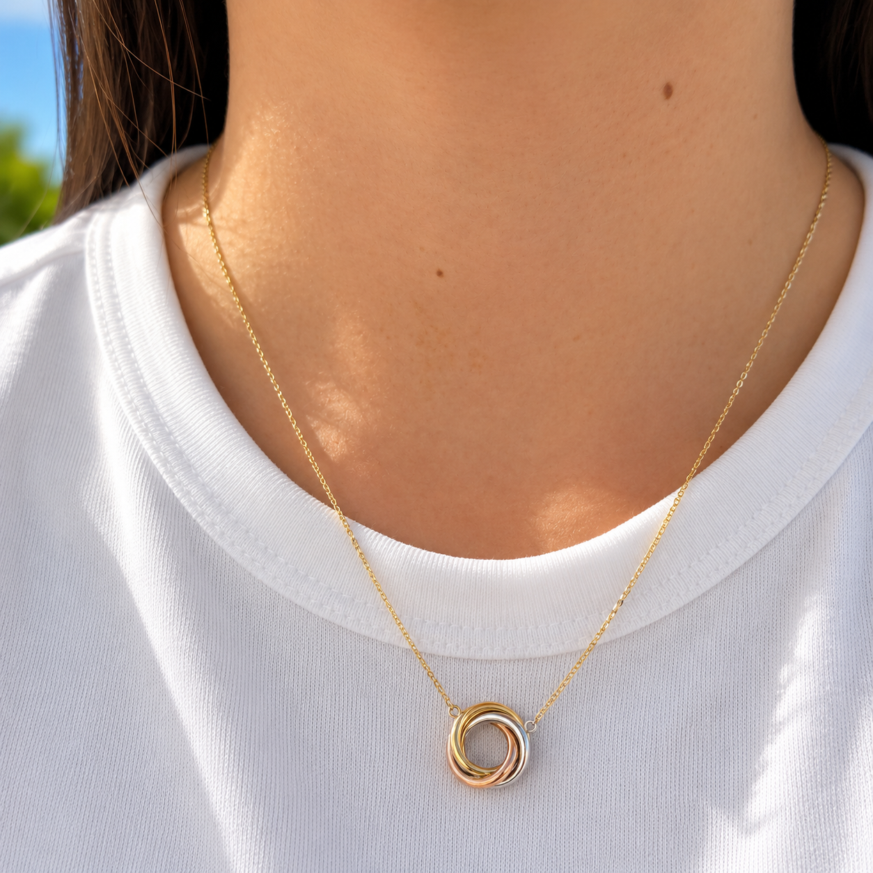 Tricolor Love Knot Necklace