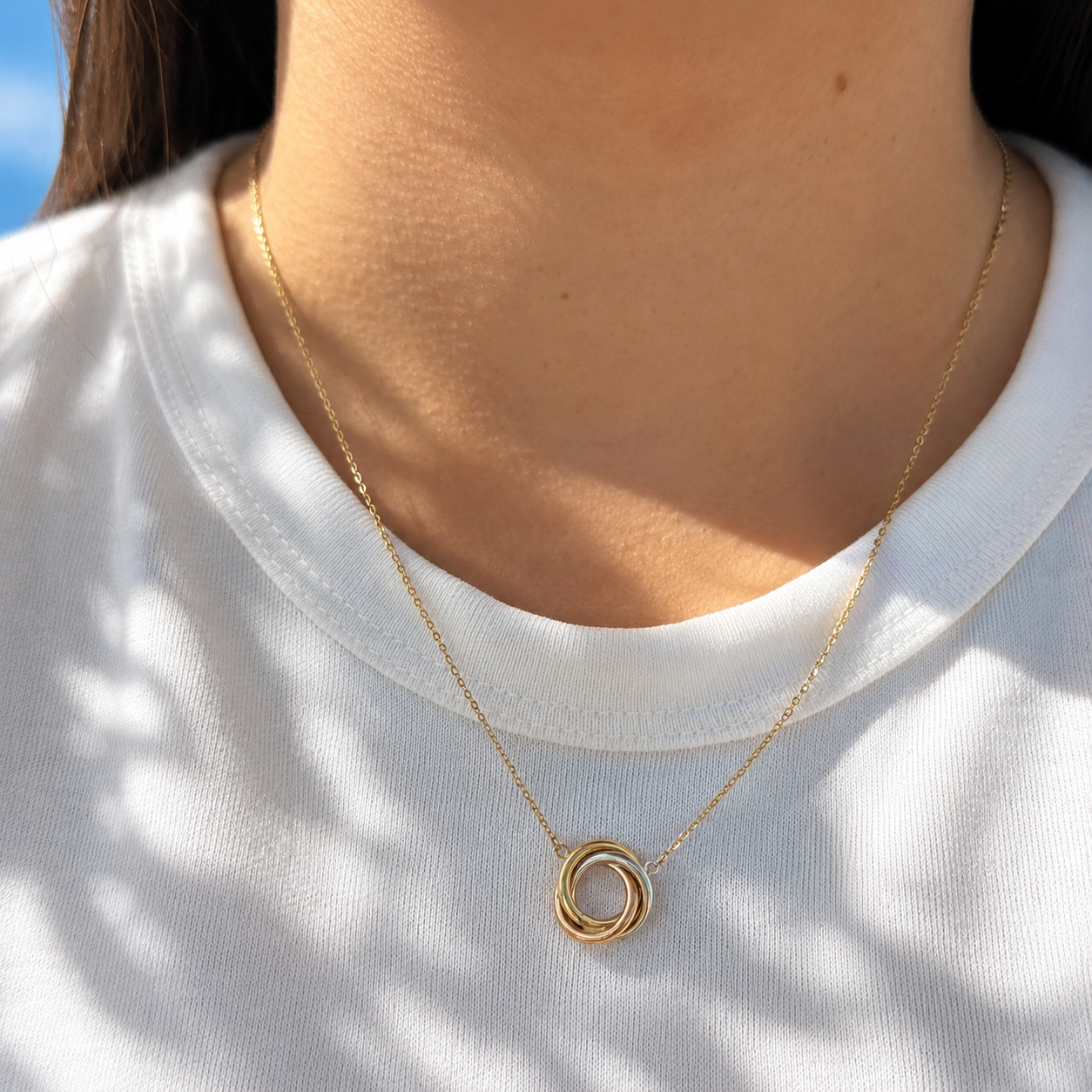 Tricolor Love Knot Necklace