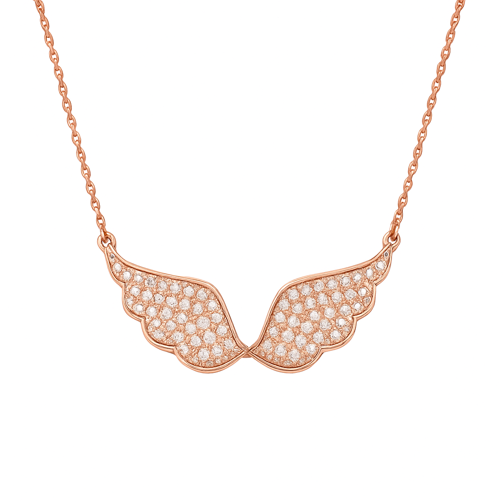 Large Rose Diamond Angel Wing