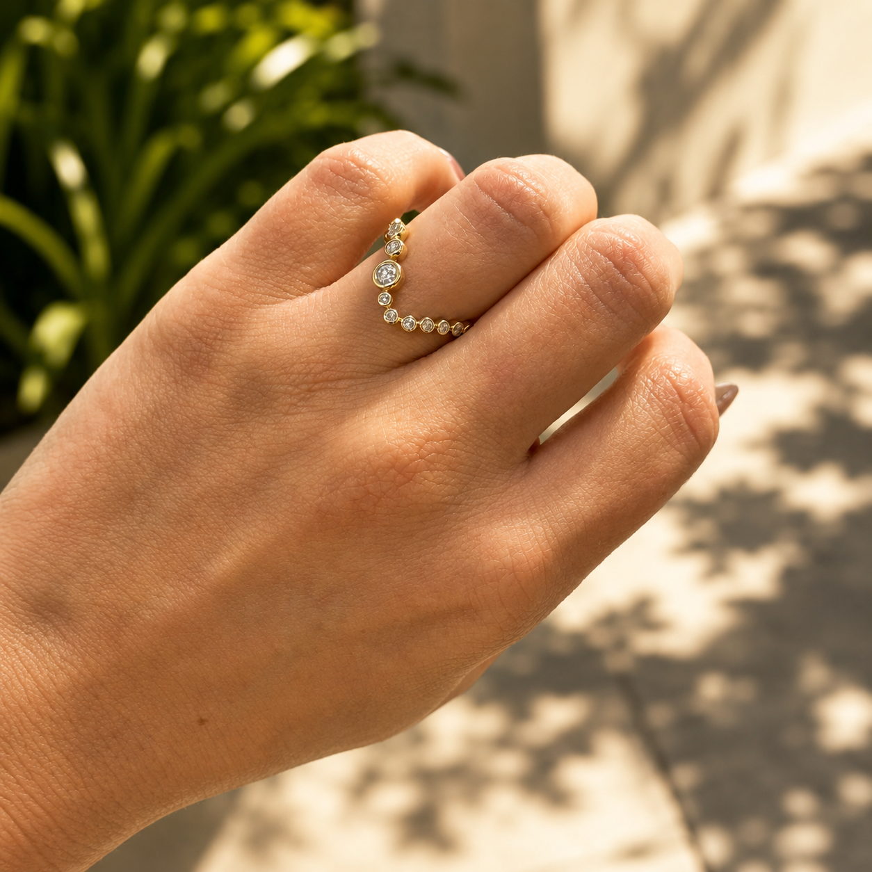 Open Bubble Diamond Ring