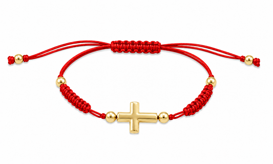 Puff Cross Macrame Bracelet