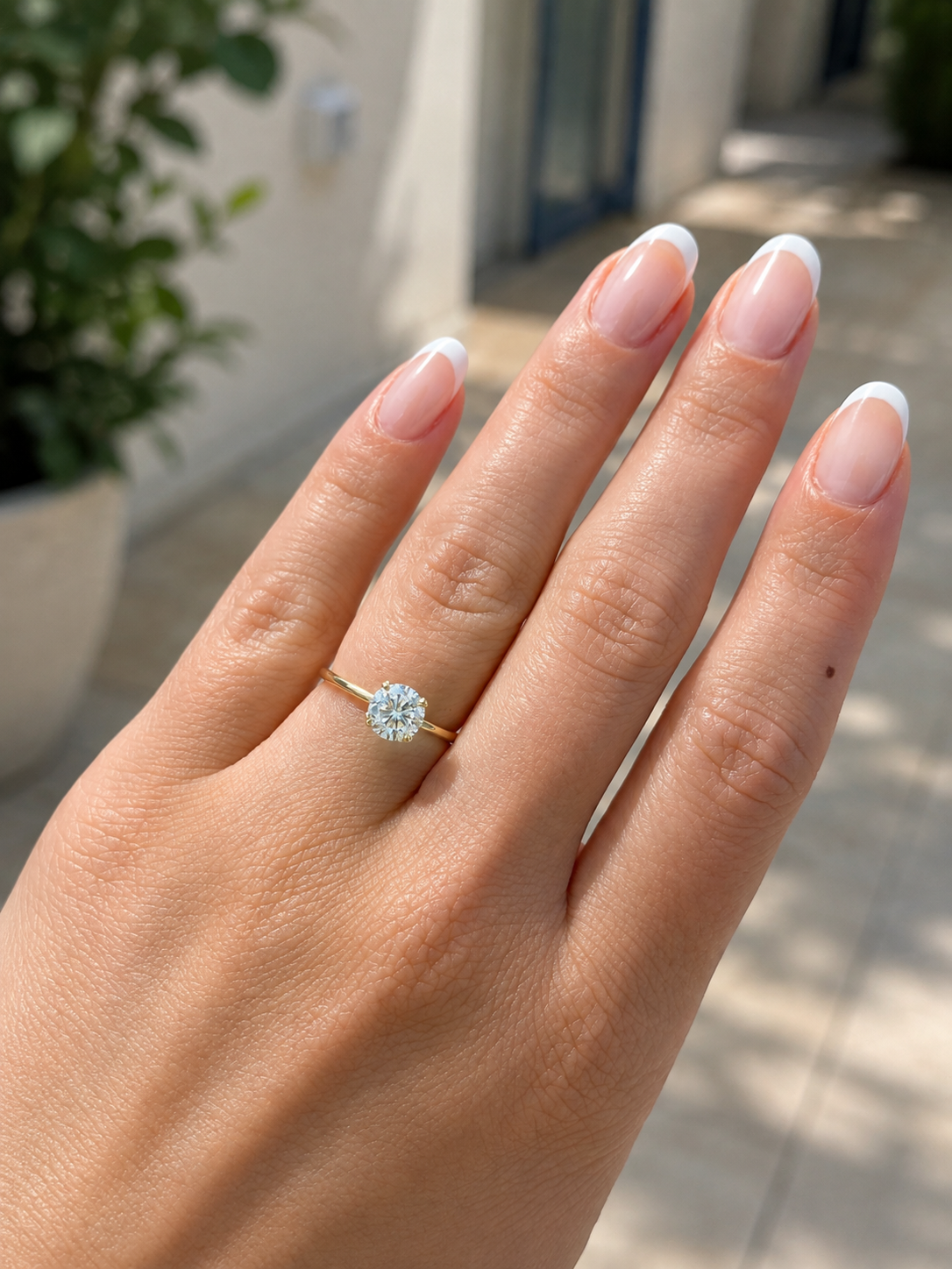 14K Yellow Gold 1.00 CT Lab Grown Round Diamond Solitaire Engagement Ring