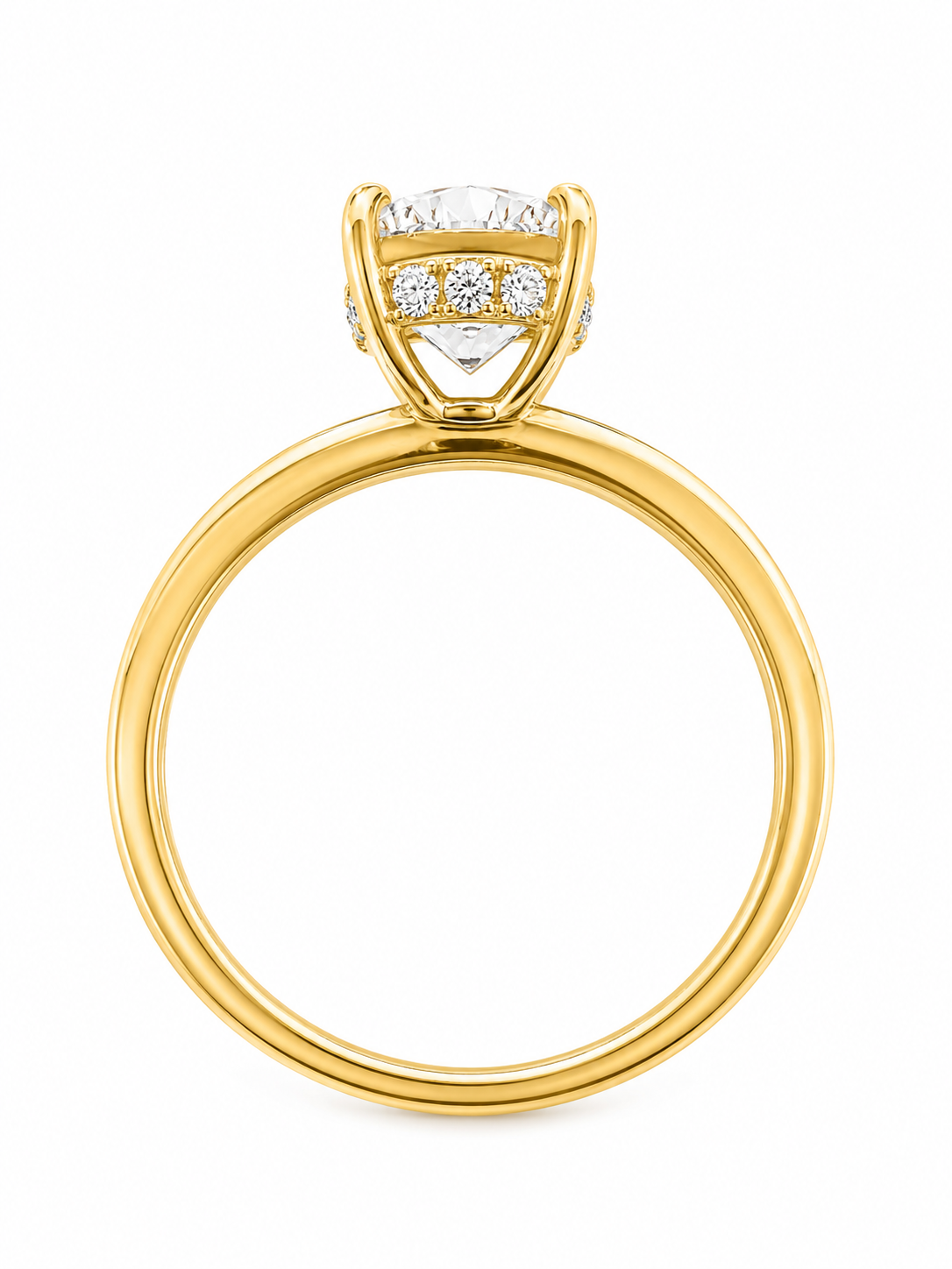 14K Yellow Gold 1.07 CT Lab Grown Round Diamond Solitaire Engagement Ring