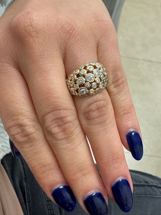 Cobble Stone Large Dome Diamond Ring